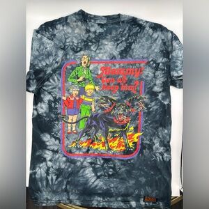 Stylish Blue Tie-Dye V-Neck Shirt